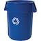 Rubbermaid Commercial 44 gal Round Recycling Bin, Nickel/Satin Brass FG264307BLUE - alternate 2